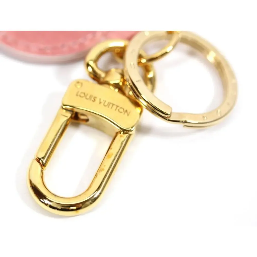 Louis Vuitton Pink Alligator Keychain Bag Charm Key Holder exotic LV Gold VIP